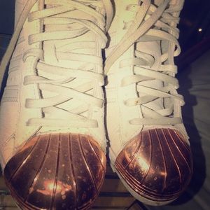 Rose Gold Tip Adidas Platform Sneakers
